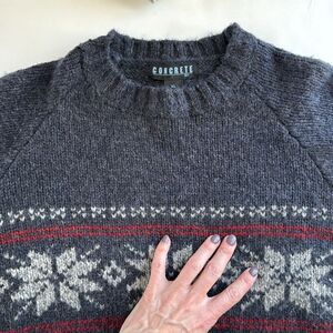 Vintage Concrete Mix Sweater Men’s Size XL‎ Cosby Grandpa Snowflake Winter Wool